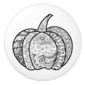 Halloween doodles boho zentangles pompoenen Herfst Keramische Knop (Voorkant)