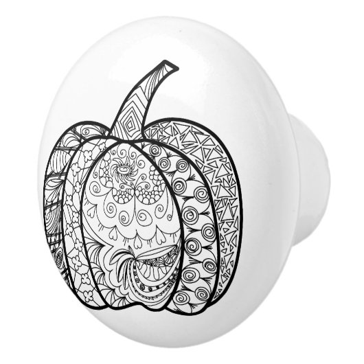 Halloween doodles boho zentangles pompoenen Herfst Keramische Knop (Rechts)