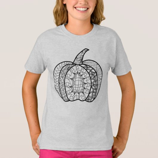 Halloween doodles boho zentangles pompoenen Herfst T-shirt (Voorkant)