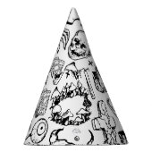 Halloween Doodles Collectie, stijl. Feesthoedjes (Rechts)