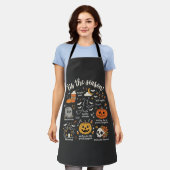 Halloween Doodles Het Is Het Seizoen Heks Design Schort (Gedragen)