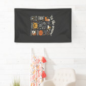 Halloween Doodles Het Is Het Seizoen Heks Design Spandoek (Insitu)