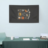 Halloween Doodles Het Is Het Seizoen Heks Design Spandoek (Beurs)