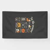 Halloween Doodles Het Is Het Seizoen Heks Design Spandoek (Horizontaal)