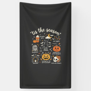 Halloween Doodles Het Is Het Seizoen Heks Design Spandoek