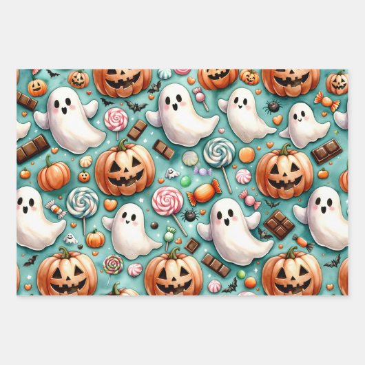 Halloween Doodles Inpakpapier Vel (Voorkant 3)