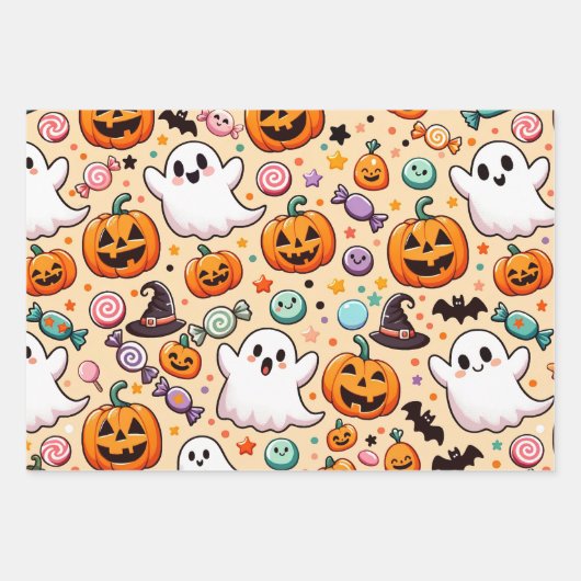 Halloween Doodles Inpakpapier Vel (Voorkant 2)