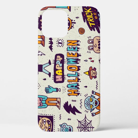 Halloween doodles, maffe cartoon naadloze set. Case-Mate iPhone case (Achterkant)