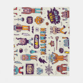 Halloween doodles, maffe cartoon naadloze set. fleece deken (Voorkant)