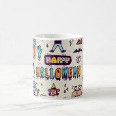 Halloween doodles, maffe cartoon naadloze set. koffiemok (Center)