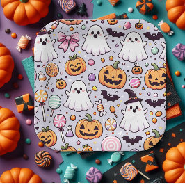 Halloween Doodles Papieren Bordje