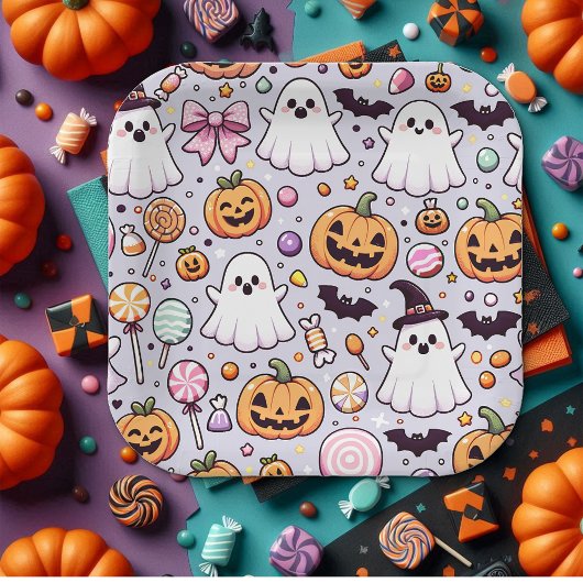 Halloween Doodles Papieren Bordje