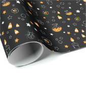 Halloween Doodles patroon Cadeaupapier (Rol Hoek)