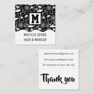 HALLOWEEN DOODLES PATTERNEN VIERKANTE VISITEKAARTJE