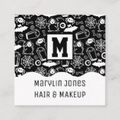 HALLOWEEN DOODLES PATTERNEN VIERKANTE VISITEKAARTJE (Voorkant)