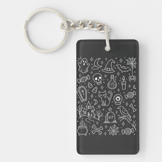 Halloween-doodles terug sleutelhanger (Voorkant)