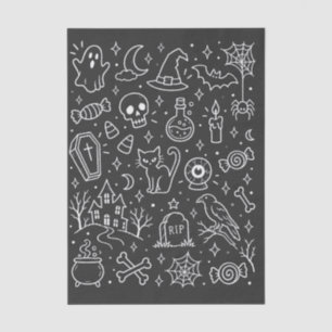 Halloween-doodles terug tissuepapier