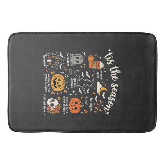 Halloween Doodles Tis het Seizoen Heks Design Badmat (Voorkant)