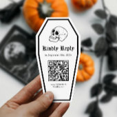 Halloween doodskist bruiloft RSVP QR Code DIY Informatiekaartje