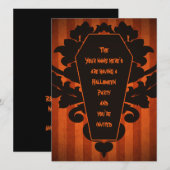 Halloween doodskist feest kaart (Voorkant / Achterkant)