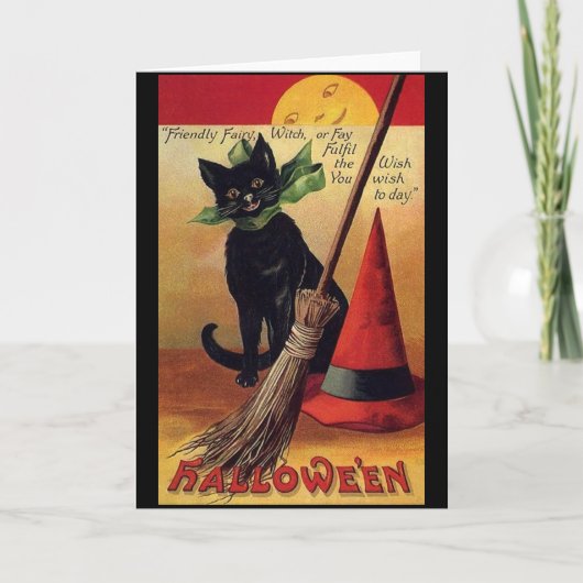 Halloween door Ellen Clapsaddle, Black Cat Kaart (Voorkant)