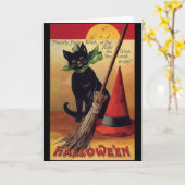 Halloween door Ellen Clapsaddle, Black Cat Kaart (Gele Bloem)
