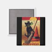  Halloween door Ellen Clapsaddle, Black Cat Magneet (Voorkant / Achterkant)
