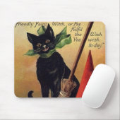  Halloween door Ellen Clapsaddle, Black Cat Muismat (Met muis)