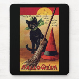  Halloween door Ellen Clapsaddle, Black Cat Muismat