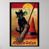 Halloween door Ellen Clapsaddle, Black Cat Poster (Voorkant)
