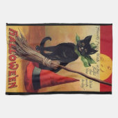  Halloween door Ellen Clapsaddle, Black Cat Theedoek (Horizontaal)