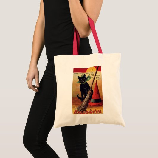  Halloween door Ellen Clapsaddle, Black Cat Tote Bag (Voorkant (product))