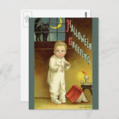  Halloween door Ellen Clapsaddle, Ghost Story Briefkaart (Voorkant / Achterkant)