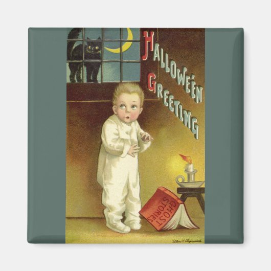  Halloween door Ellen Clapsaddle, Ghost Story Magneet (Voorkant)