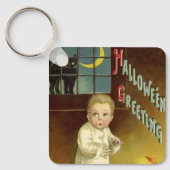  Halloween door Ellen Clapsaddle, Ghost Story Sleutelhanger (Voorkant)