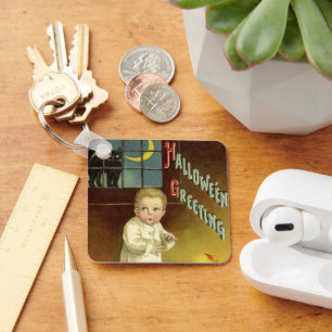 Halloween door Ellen Clapsaddle, Ghost Story Sleutelhanger