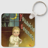  Halloween door Ellen Clapsaddle, Ghost Story Sleutelhanger (Achterkant)