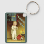  Halloween door Ellen Clapsaddle, Ghost Story Sleutelhanger (Achterkant)