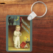 Halloween door Ellen Clapsaddle, Ghost Story Sleutelhanger (Achterkant)