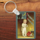  Halloween door Ellen Clapsaddle, Ghost Story Sleutelhanger (Voorkant)