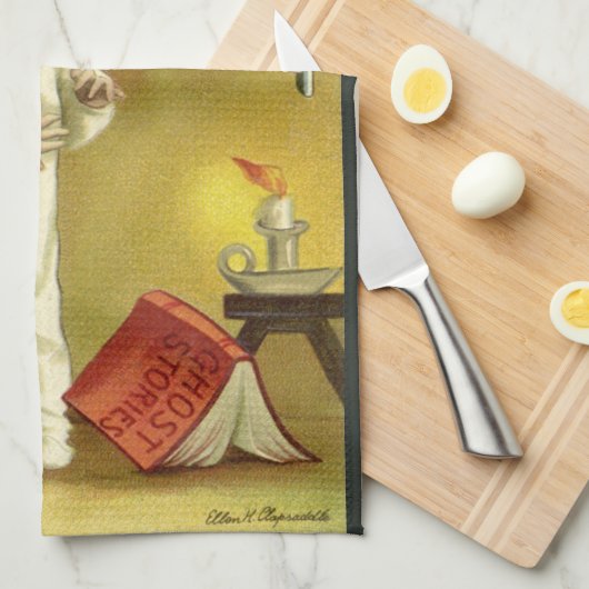 Halloween door Ellen Clapsaddle, Ghost Story Theedoek (Quarter Fold)