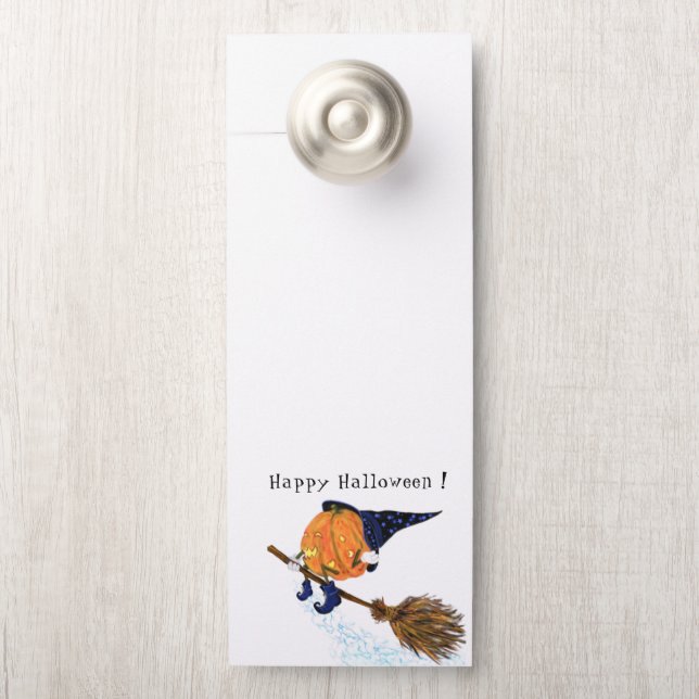 Halloween door Hanger Witch Pumpkin Flying Fun (Op knop)