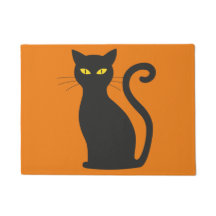 Halloween Doormat met zwarte kat