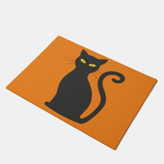 Halloween Doormat met zwarte kat Deurmat (Schuin)