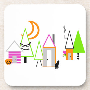 halloween dorp custom zwart oranje paars drankjes onderzetter
