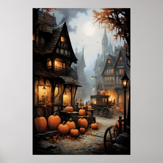 Halloween Dorpsprint, Oud Duitsland, Donker Poster (Voorkant)