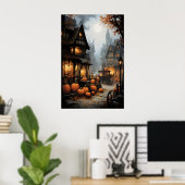 Halloween Dorpsprint, Oud Duitsland, Donker Poster (Thuiskantoor)