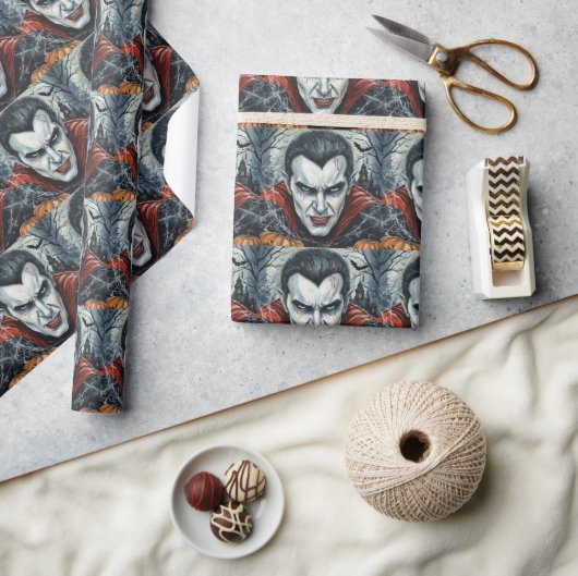 Halloween, dorstige vampier, eng spooky, horror cadeaupapier (Crafts)