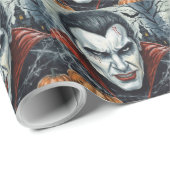 Halloween, dorstige vampier, eng spooky, horror cadeaupapier (Rol Hoek)