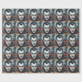 Halloween, dorstige vampier, eng spooky, horror cadeaupapier (Vlak)